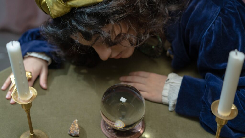 Woman staring into a crystal ball