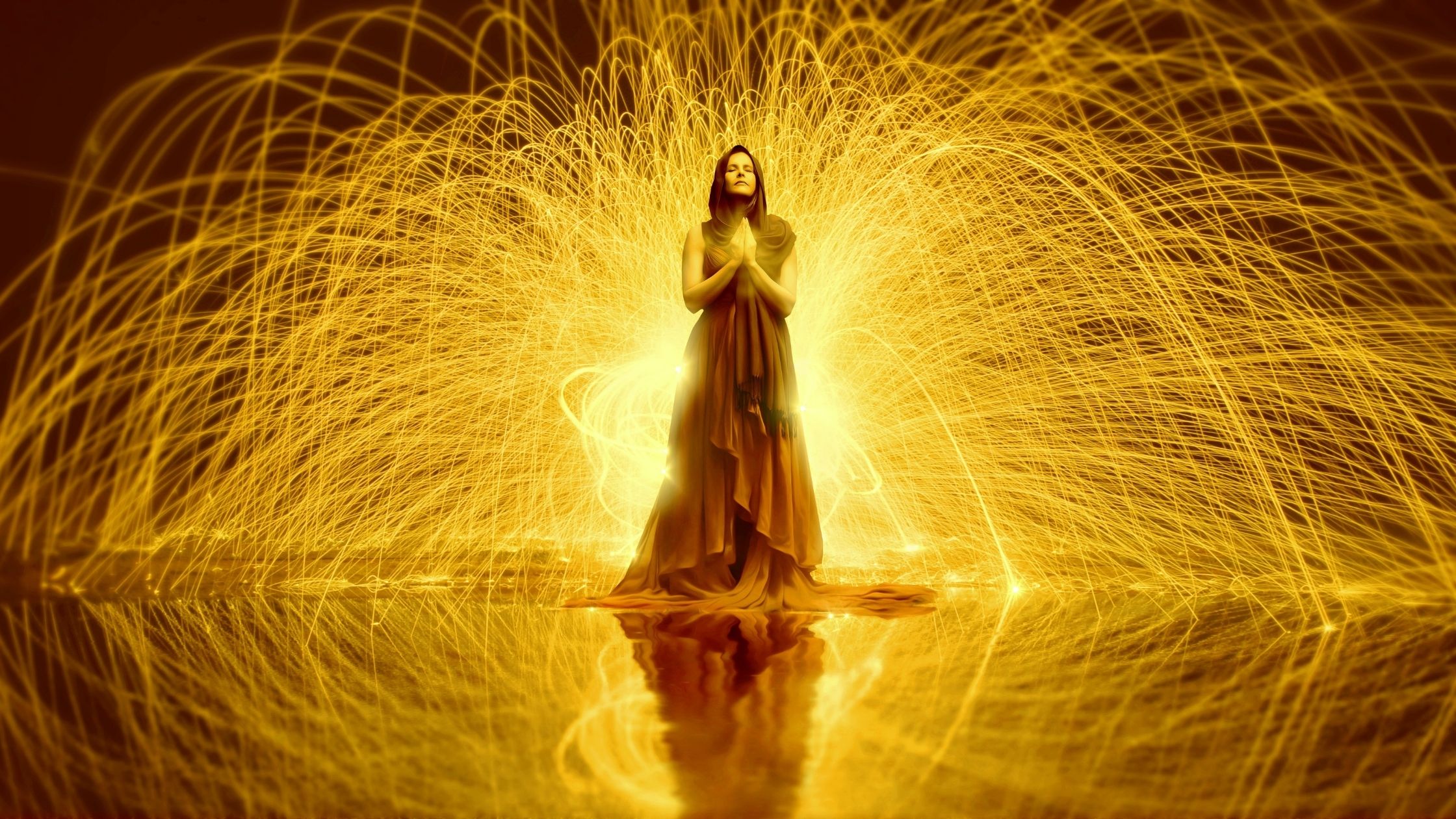 A female lightworker having a spiritual awakening