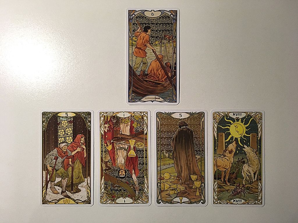 Five tarot cards