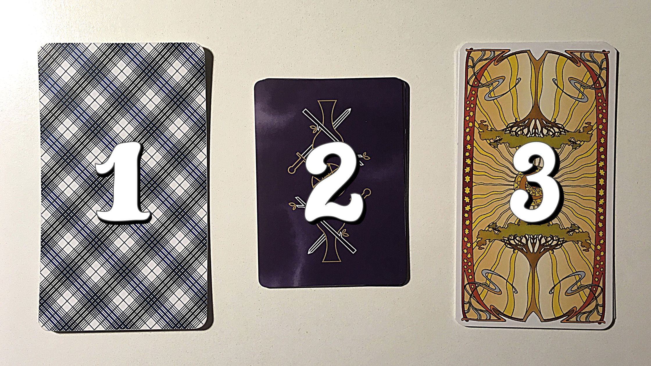 Three tarot pick a card piles