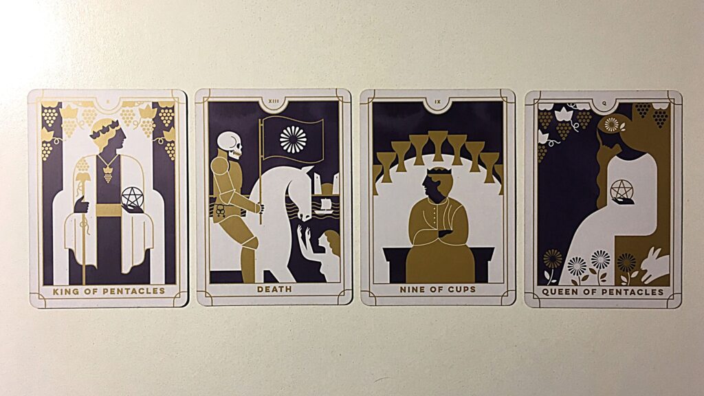 Four tarot cards