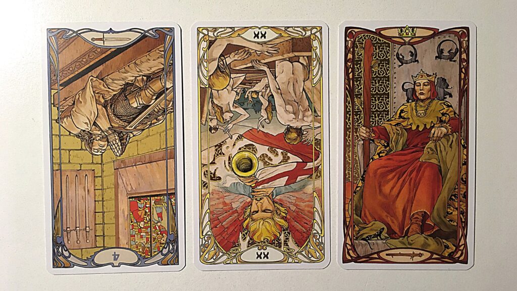 Three tarot cards