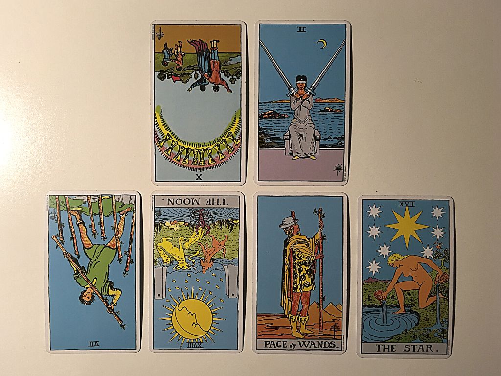 Six tarot cards