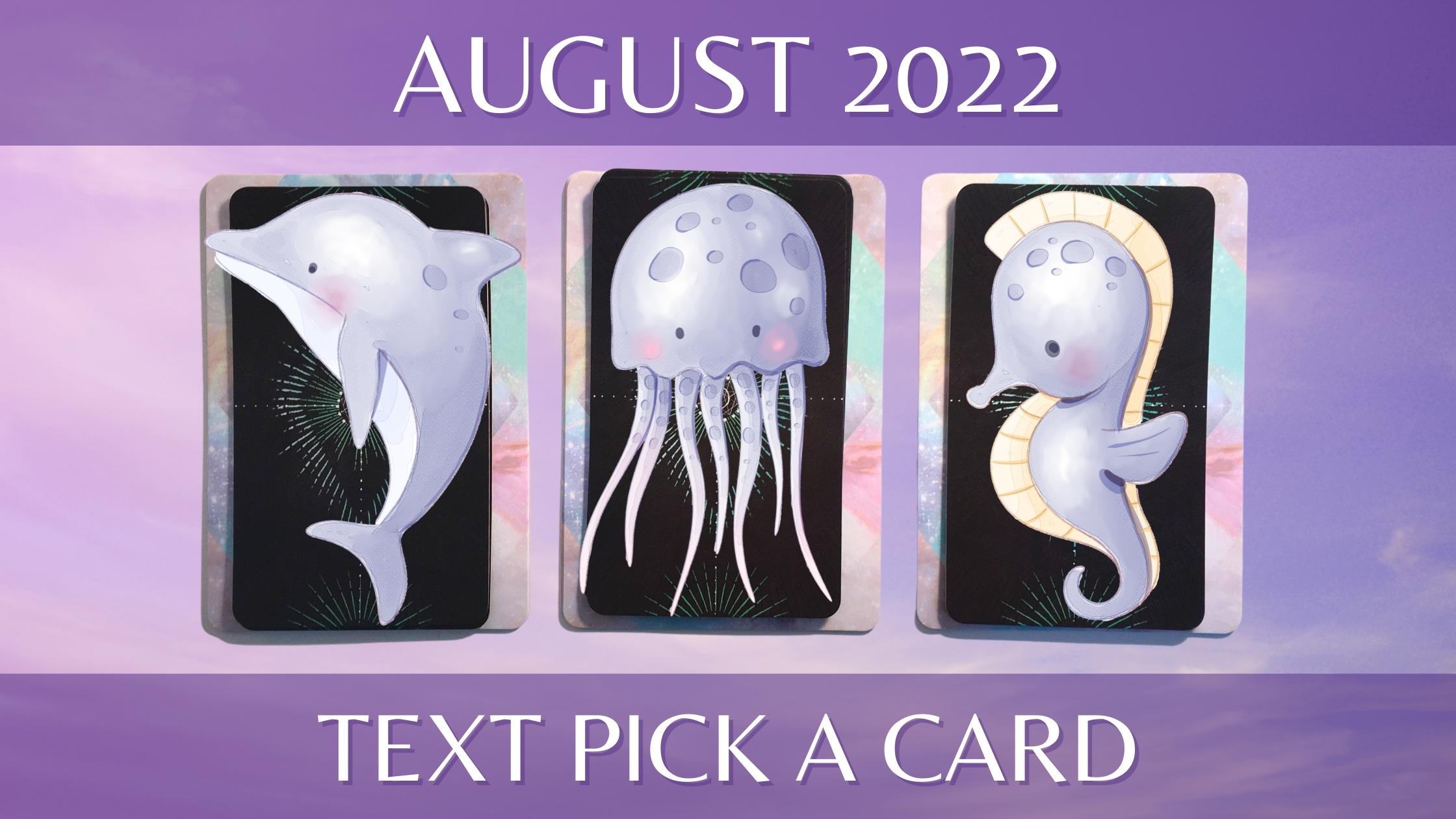 Three tarot and oracle pick a card piles with sea creatures on them