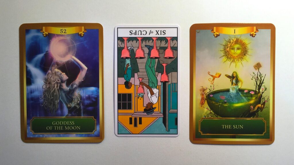 Two cards from the Energy Oracle and a card from the Modern Witch Tarot