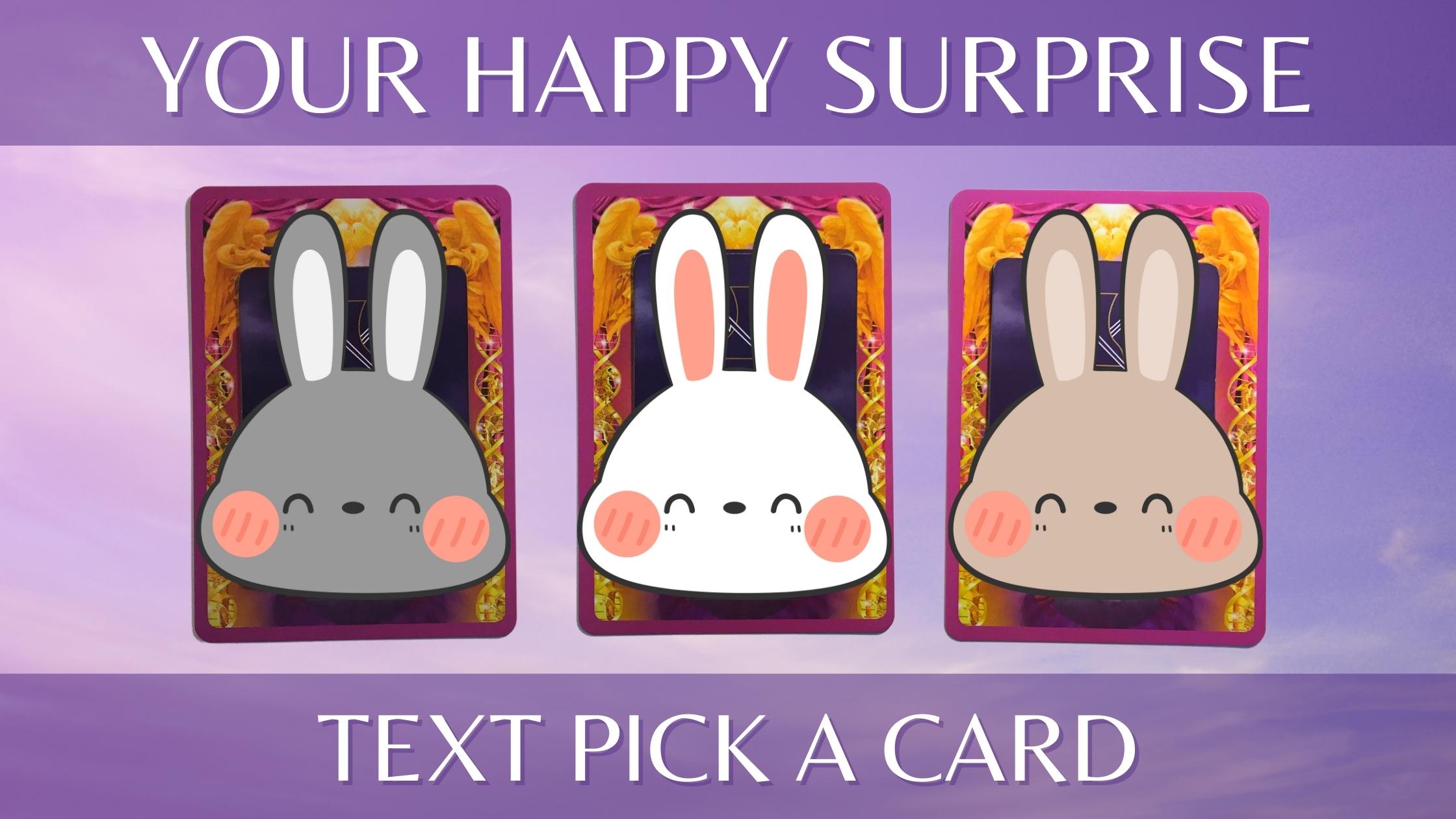 Three tarot and oracle pick a card piles with bunnies on them