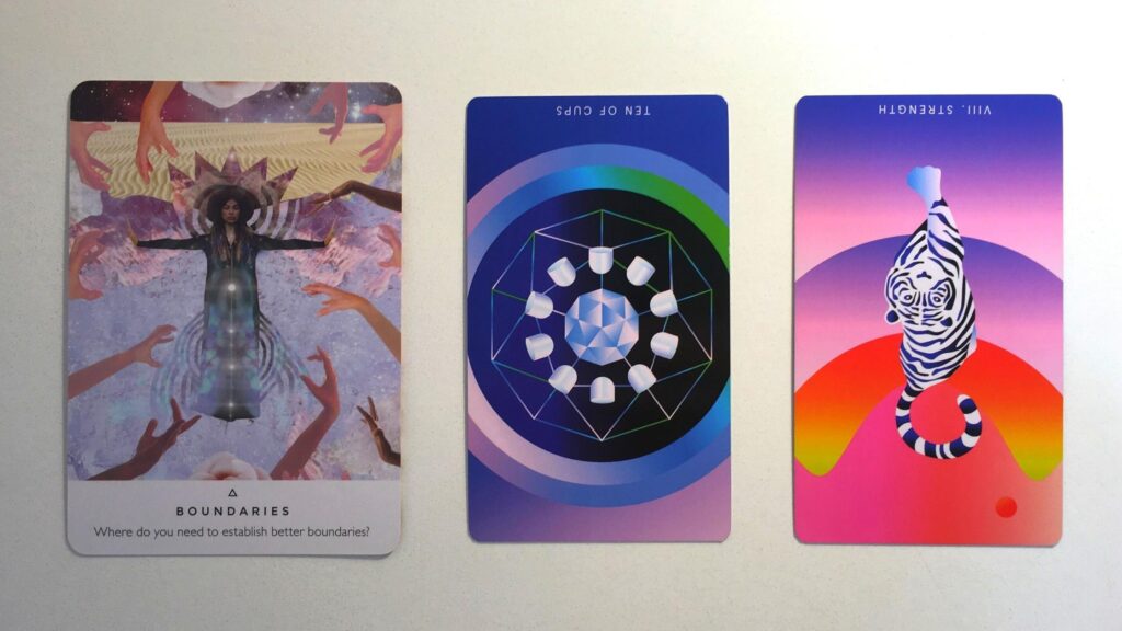 Cards from the Work Your Light Oracle and Mystic Mondays Tarot