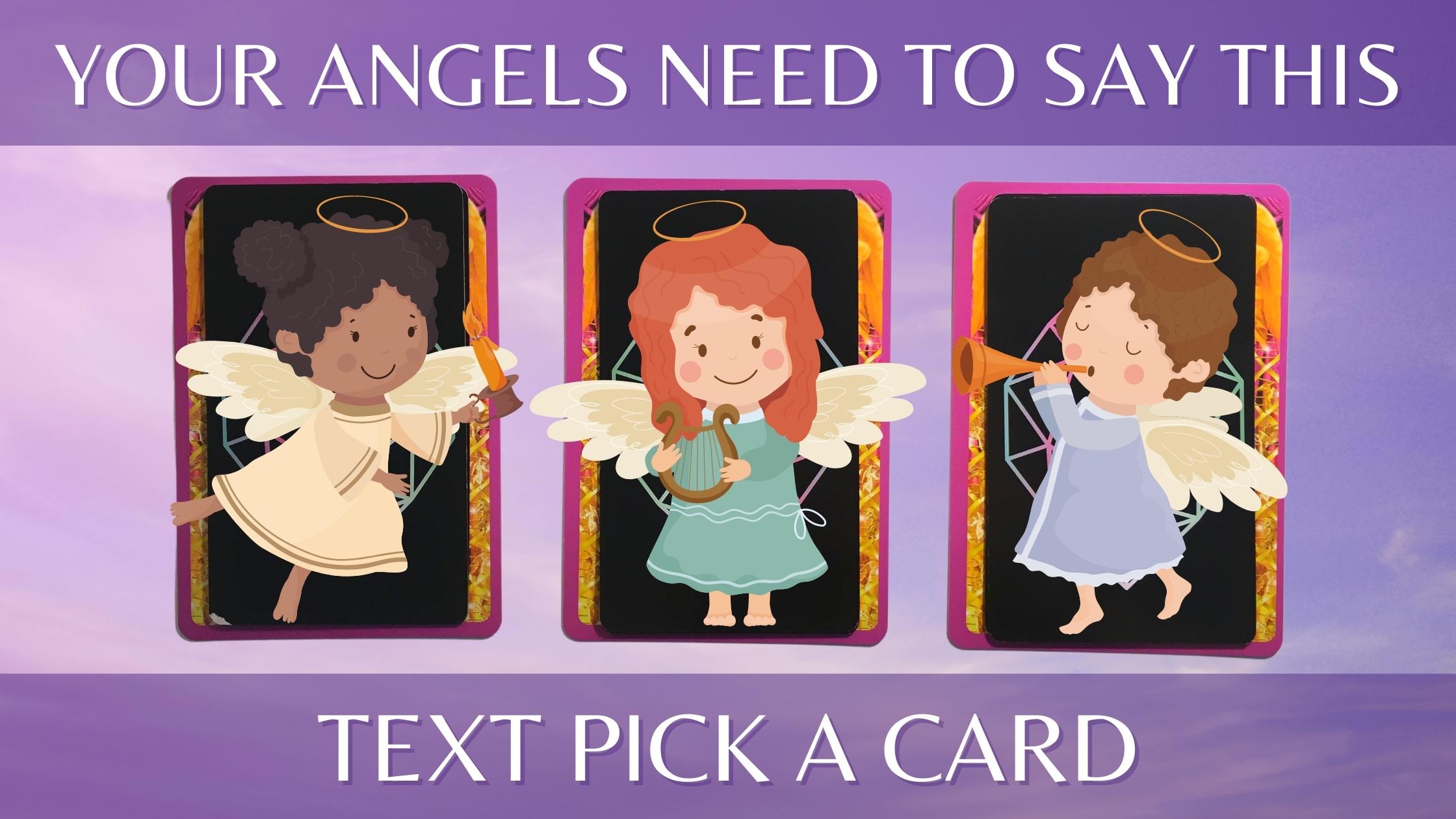 Three tarot and oracle pick a card piles with angels on them