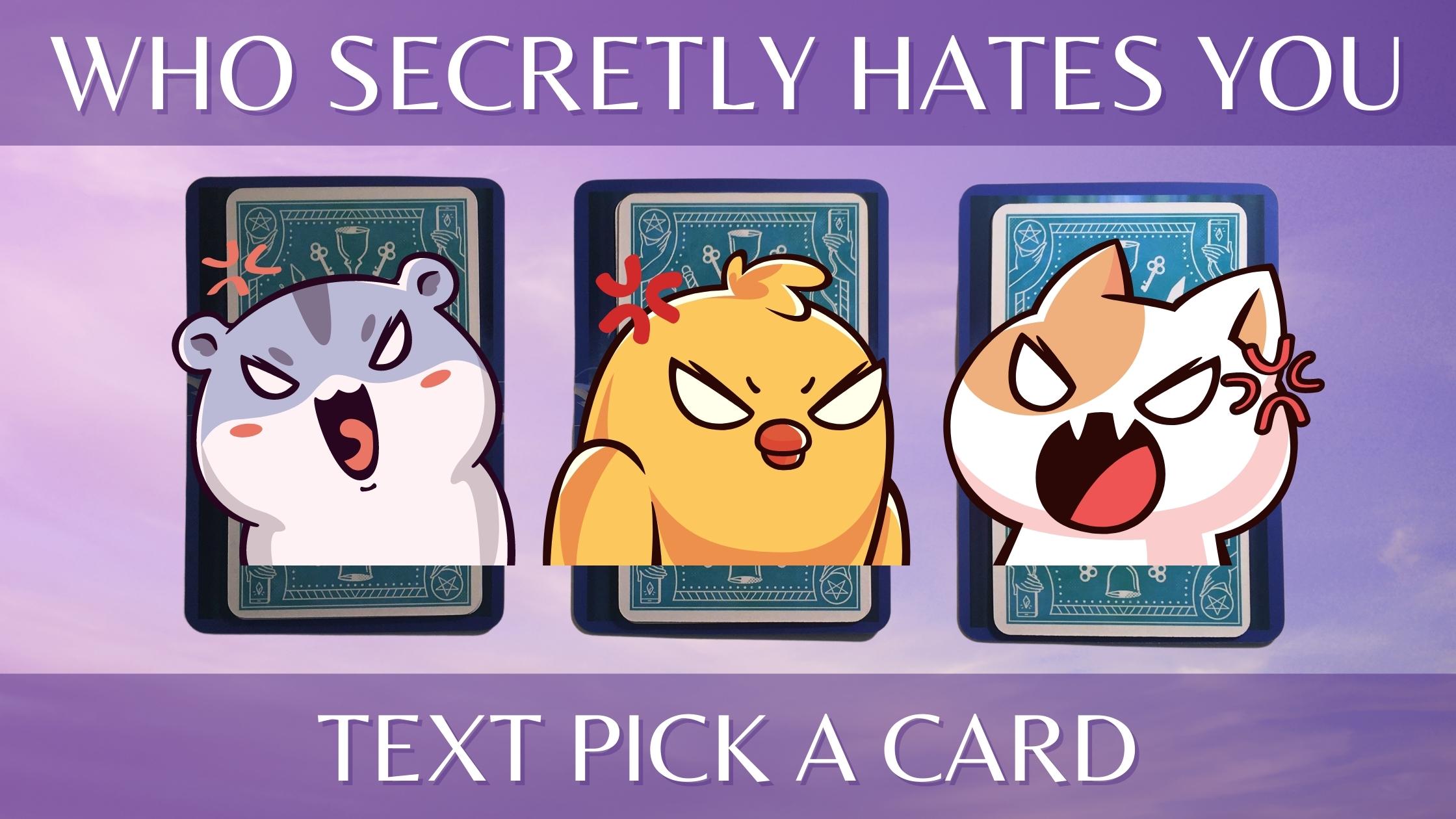 Three tarot and oracle pick a card piles with angry animals on them