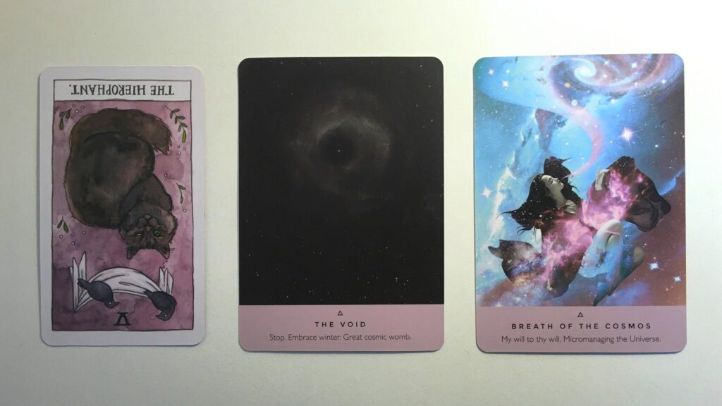 Cards from the Cat Tarot and Starseed Oracle Decks