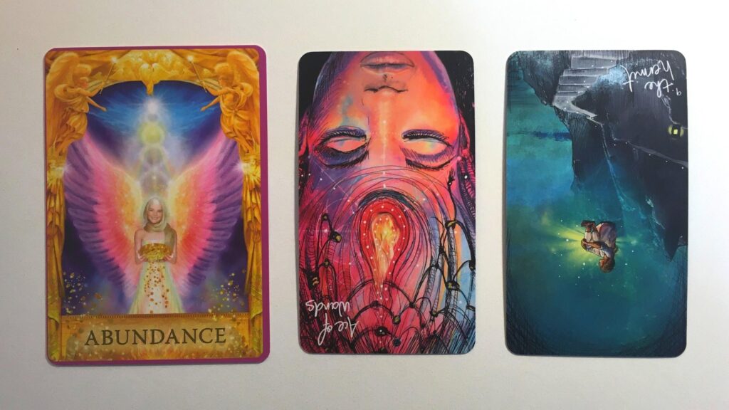 Cards from the Angel Answers Oracle and Light Seer's Tarot decks