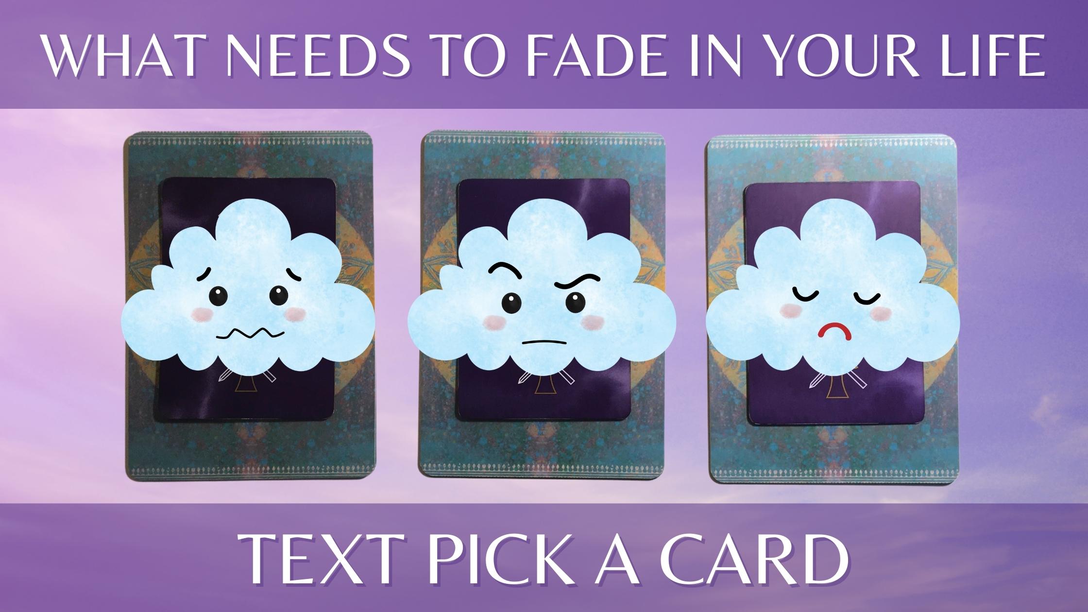 Three tarot and oracle pick a card piles with clouds on them