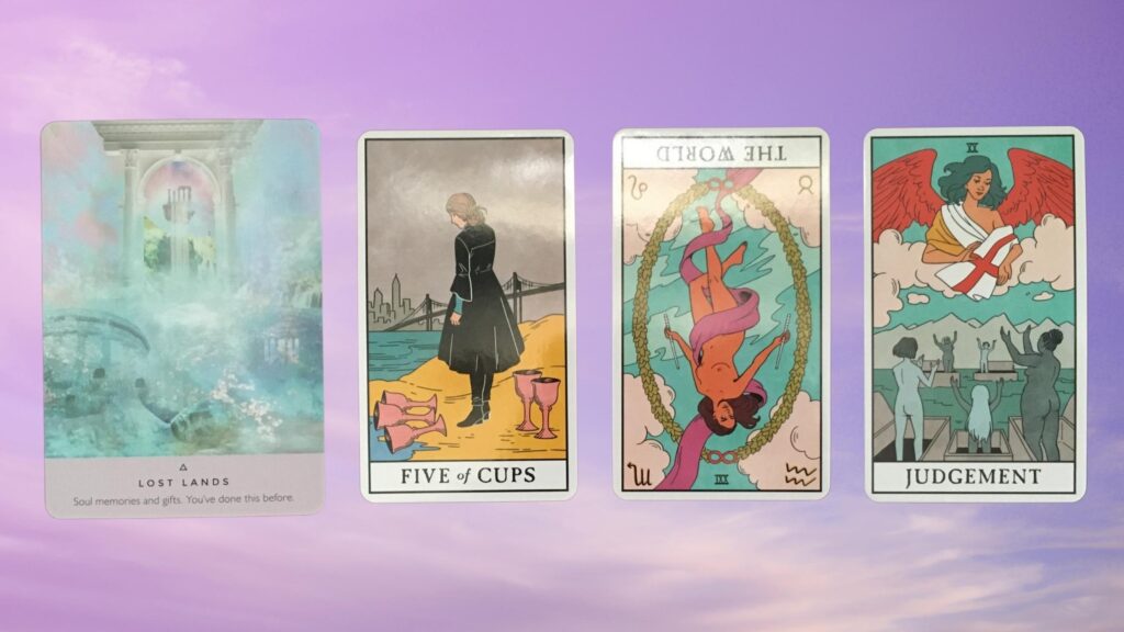 Cards from the Modern Witch Tarot and the Starseed Oracle decks