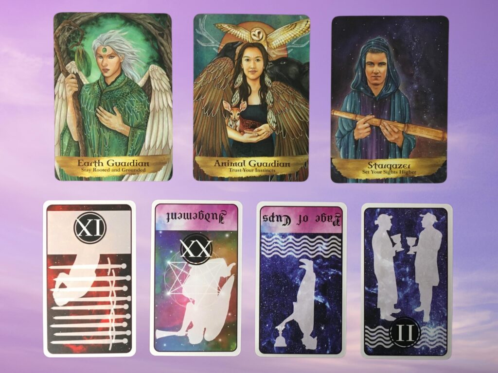 Cards from the Celestial Tarot and Angels and Ancestors Oracle decks