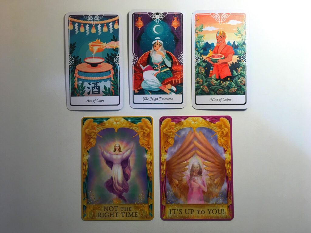 Cards from the Tarot of the Divine and Angel Answers Oracle decks