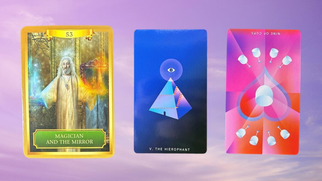 Cards from the Mystic Mondays Tarot and the Psychic Energy Oracle decks