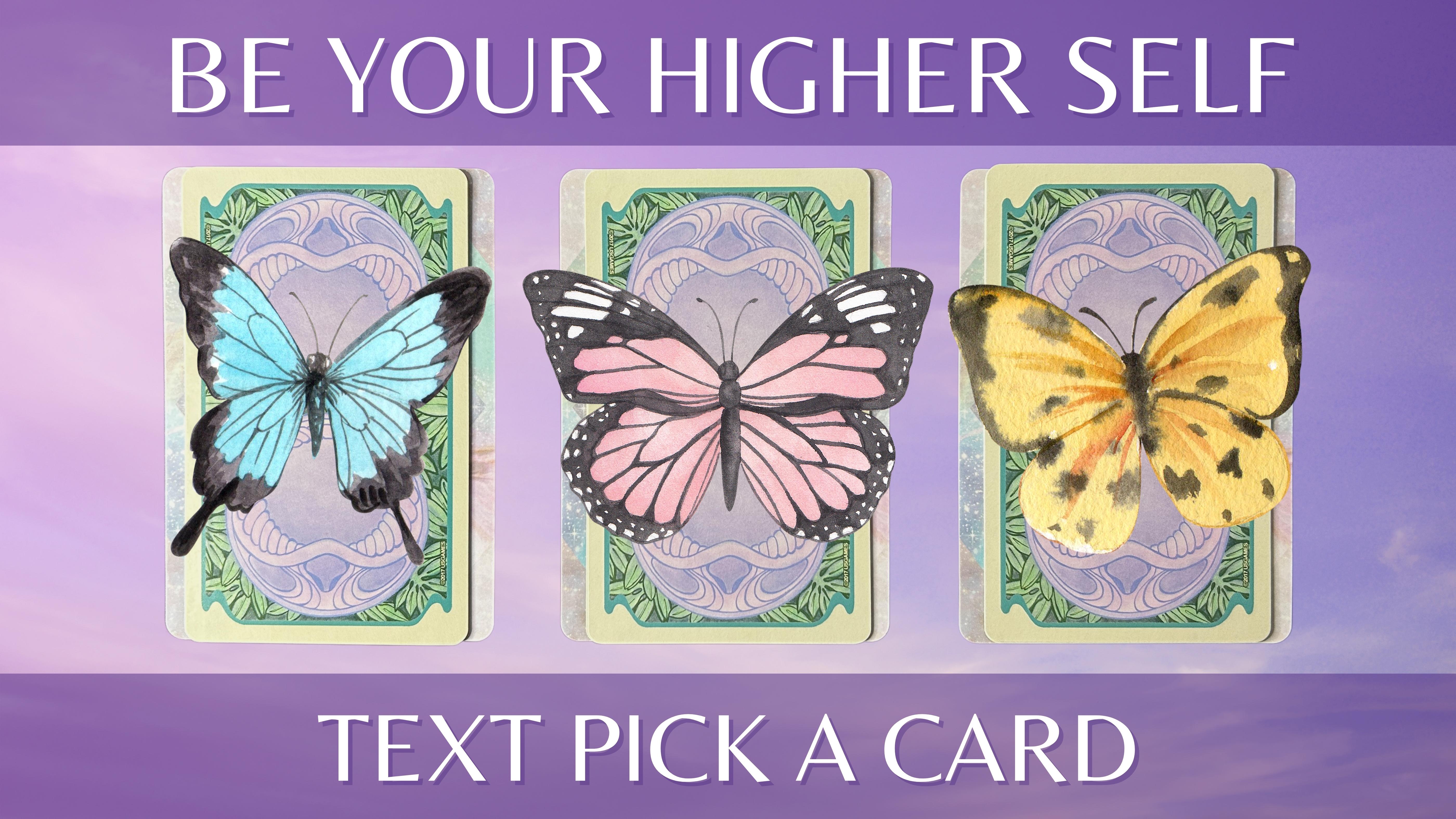 Three tarot and oracle pick a card piles with butterflies on them