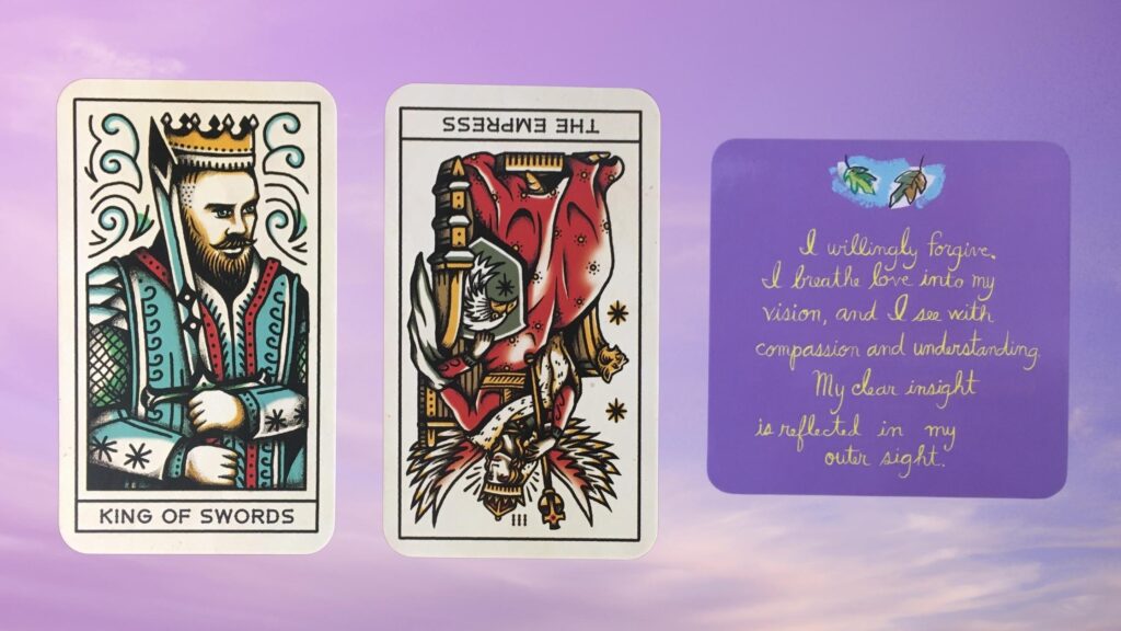 Cards from the Tattoo Tarot and the Power Thoughts Oracle decks