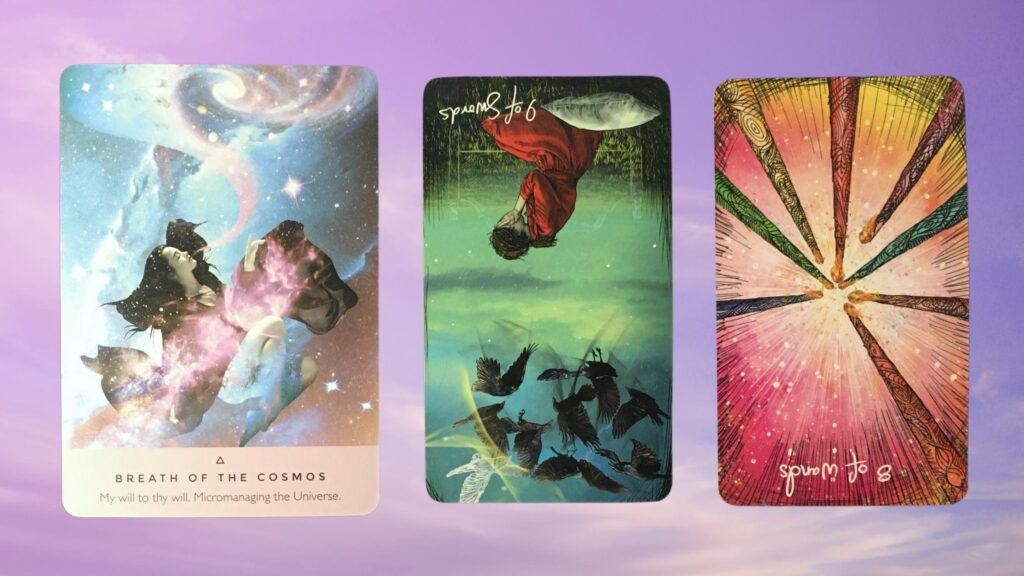 Cards from the Light Seer's Tarot and the Starseed Oracle decks