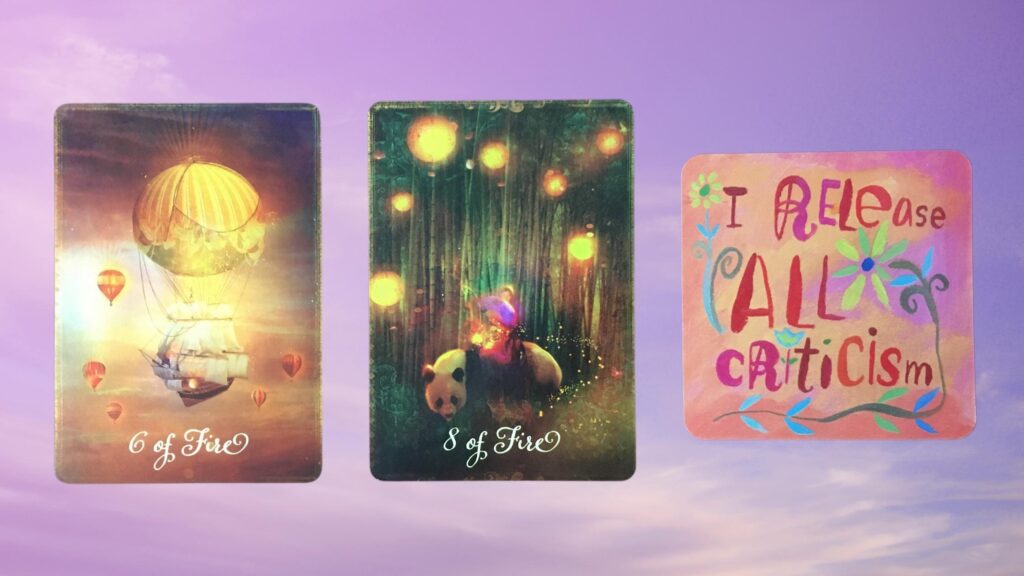 Cards from the Good Tarot and the Power Thoughts Oracle decks