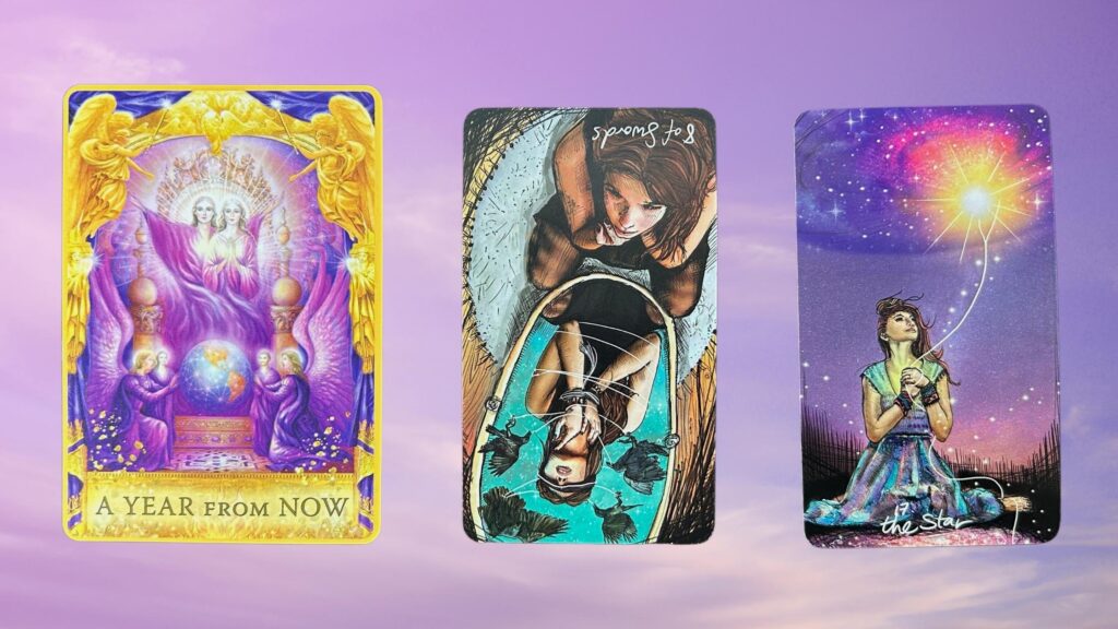 Cards from the Light Seer's Tarot and the Angel Answers Oracle decks