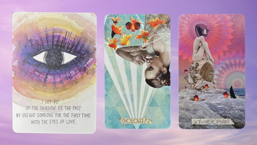 Cards from the Muse Tarot and the Universe Has Your Back Oracle decks