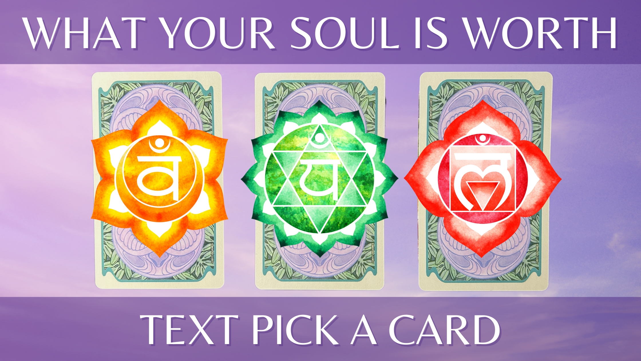 Three tarot and oracle pick a card piles with chakras on them