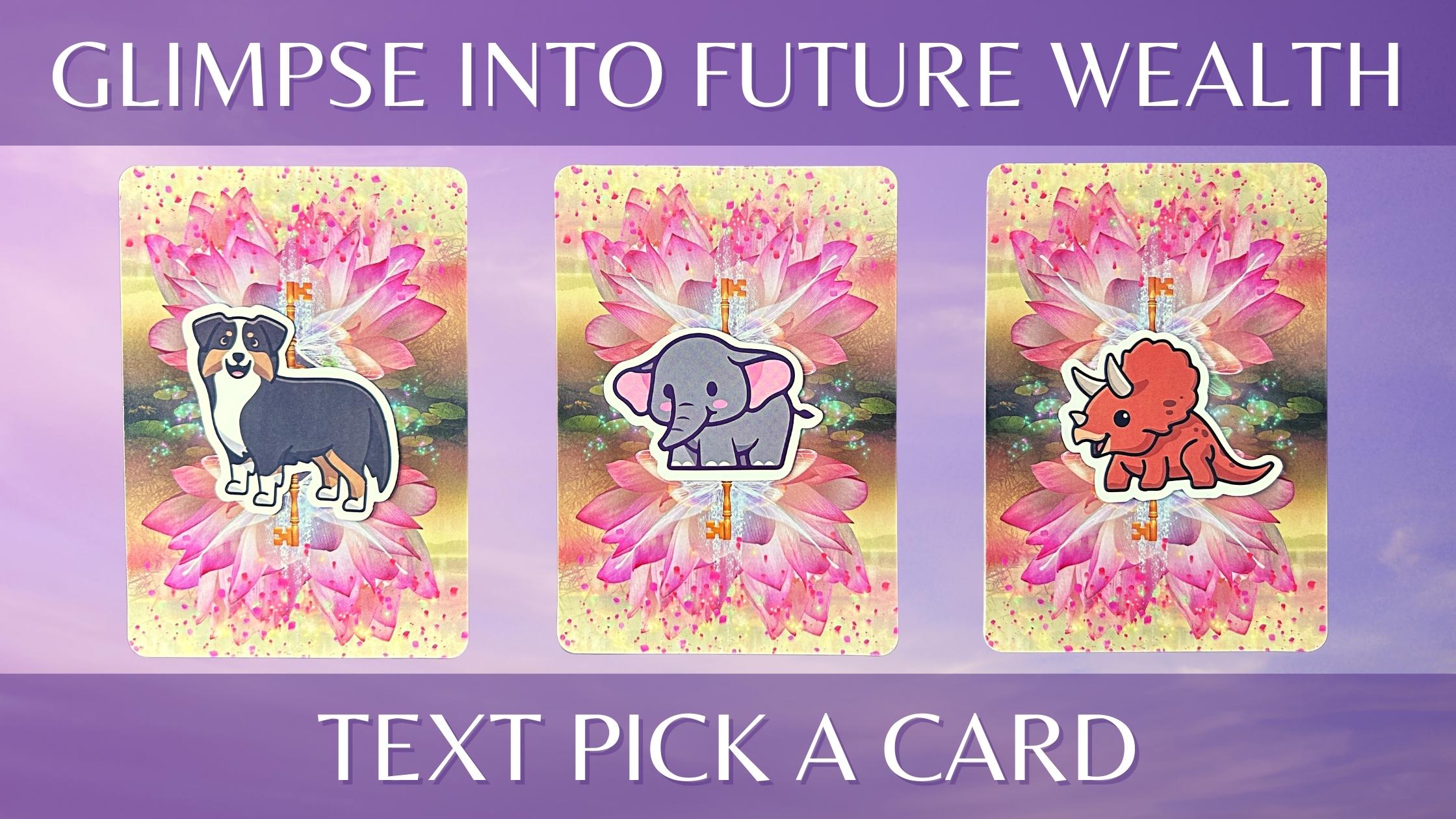 Three tarot and oracle pick a card piles with animal stickers on them