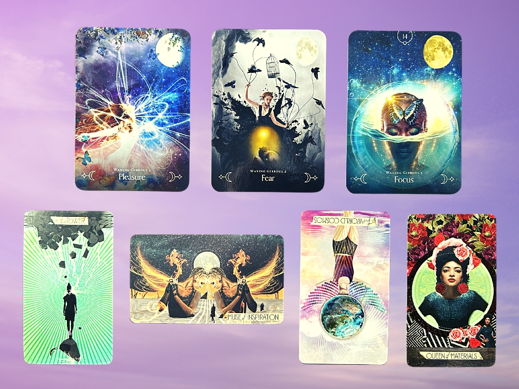 Cards from the Muse Tarot and the Queen of the Moon Oracle decks