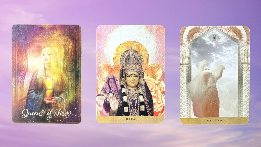 Cards from the Good Tarot and the Yogic Path Oracle decks