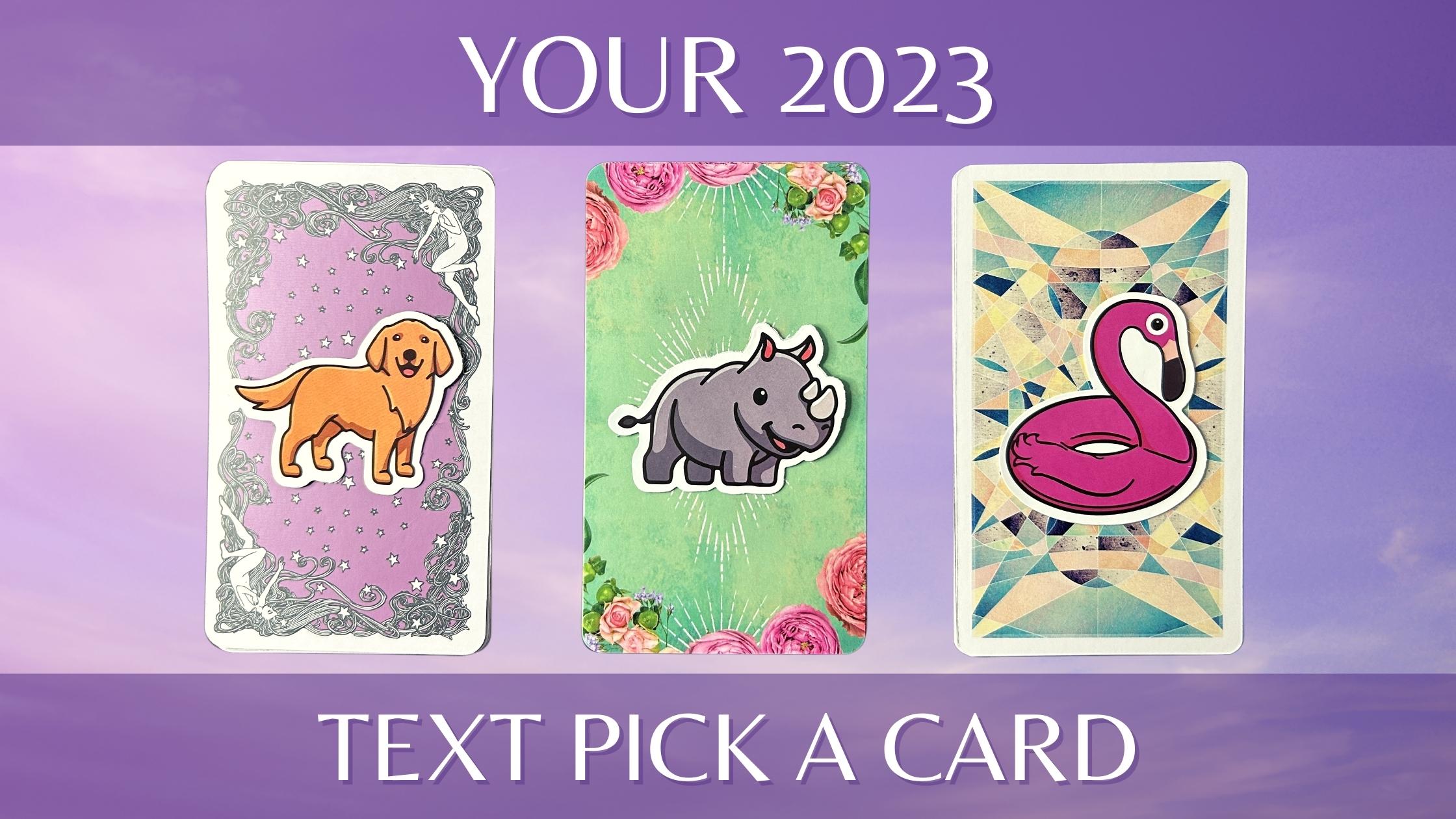 Three tarot and oracle pick a card piles with animal stickers on them