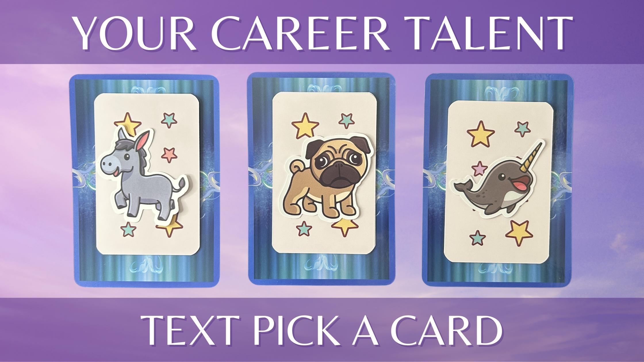 Three tarot and oracle pick a card piles with animal stickers on them