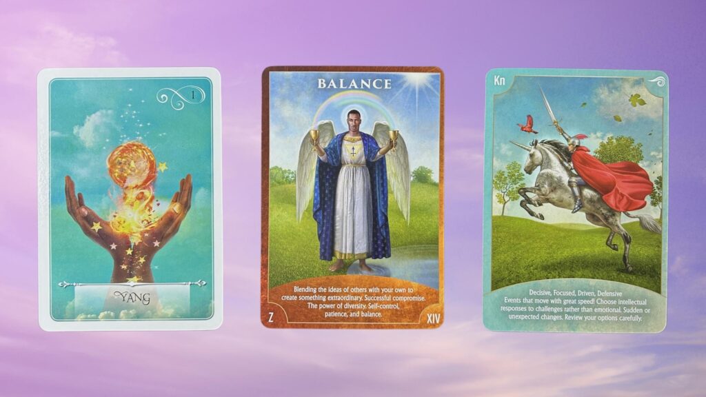 Cards from the Wisdom of the Oracle and the Angel Wisdom Tarot decks