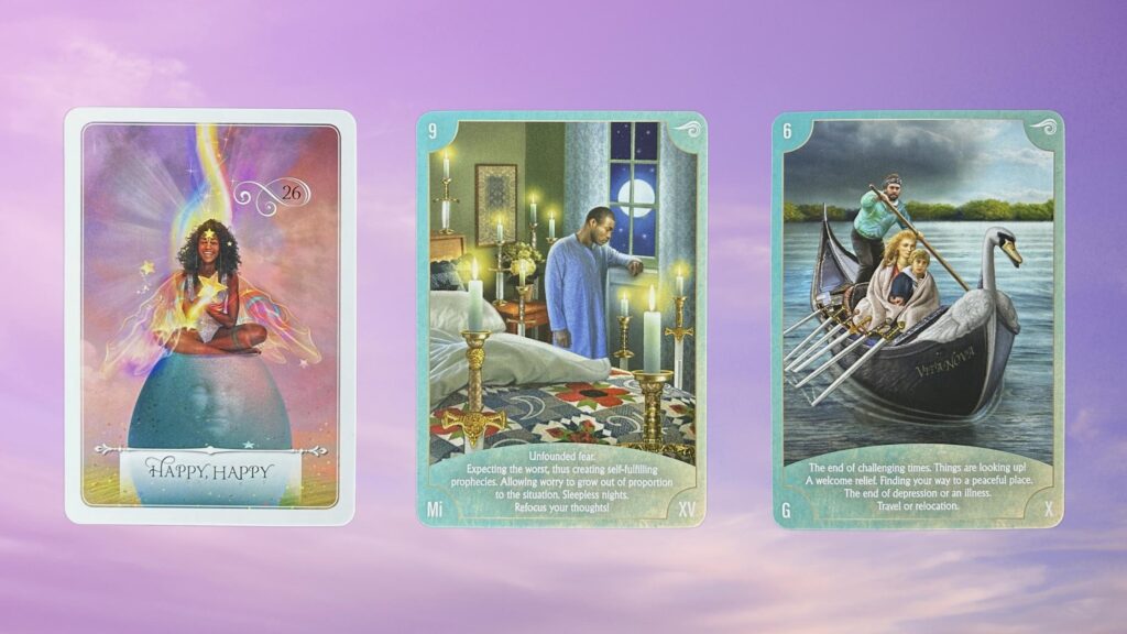 Cards from the Wisdom of the Oracle and the Angel Wisdom Tarot decks