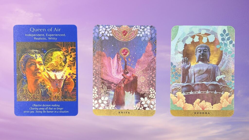 Cards from the Angel Tarot and the Yogic Path Oracle decks