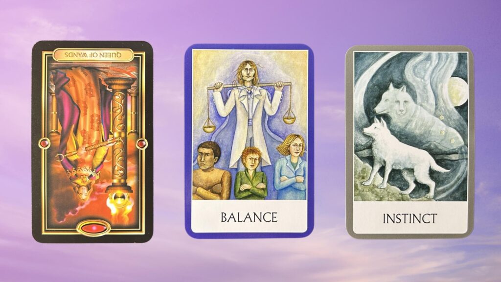 Cards from the Gilded Tarot and the Chakra Wisdom Oracle decks