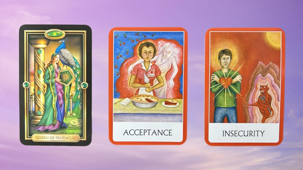 Cards from the Gilded Tarot and the Chakra Wisdom Oracle decks