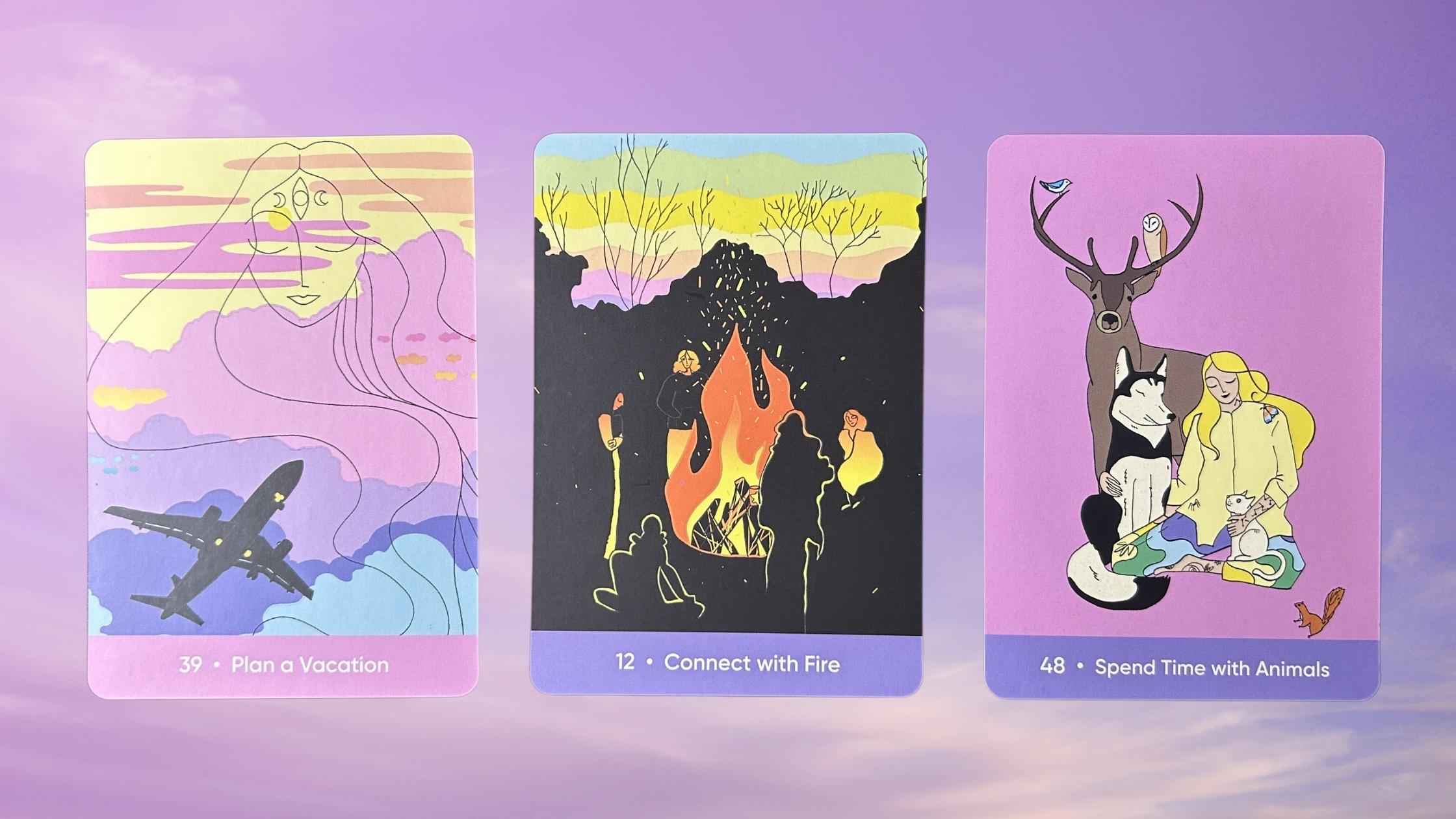 Cards from the Sacred Self-Care Oracle deck