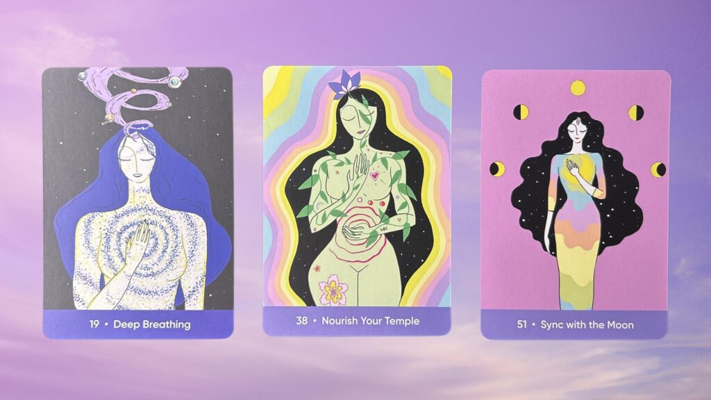 Cards from the Sacred Self-Care Oracle deck