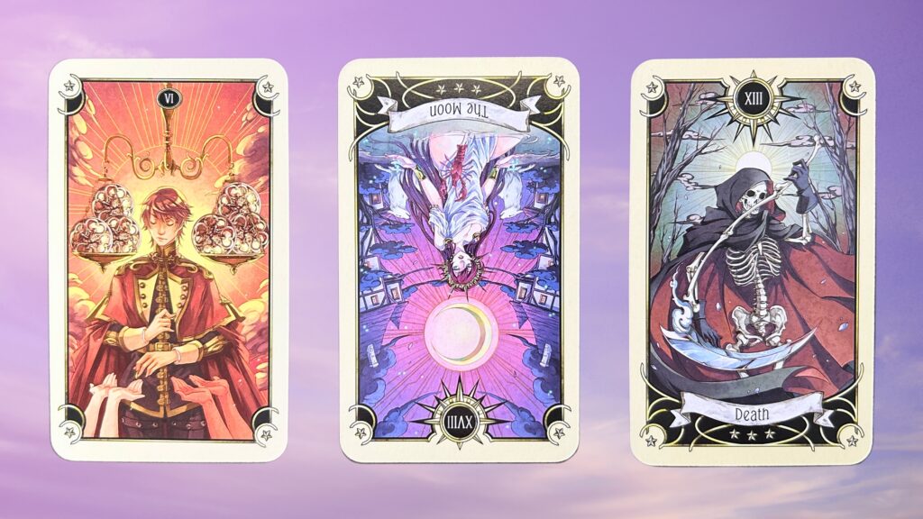 Cards from the Mystical Manga Tarot deck