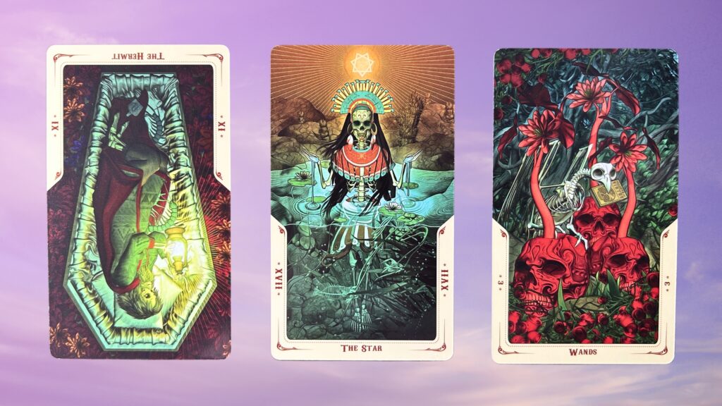 Cards from the Santa Muerte Tarot deck