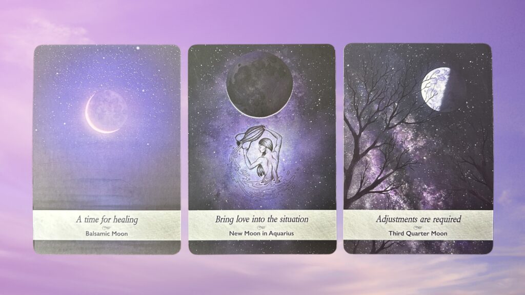 Cards from the Moonology Oracle deck