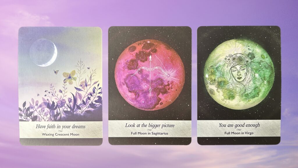 Cards from the Moonology Oracle deck