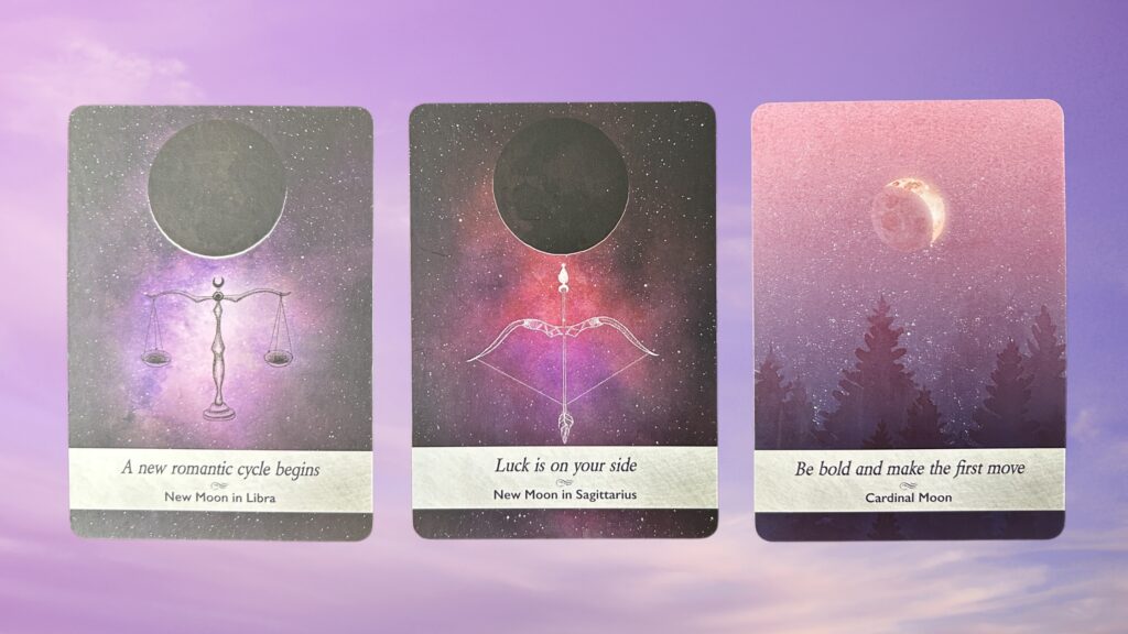 Cards from the Moonology Oracle deck