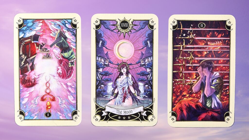 Cards from the Mystical Manga Tarot deck