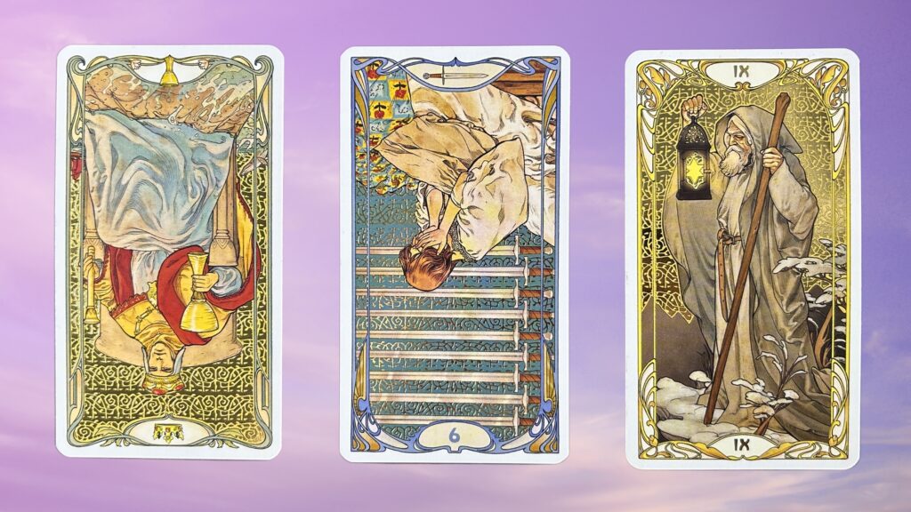 Cards from the Golden Art Nouveau Tarot deck