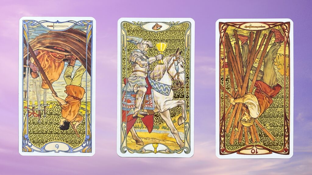 Cards from the Golden Art Nouveau Tarot deck