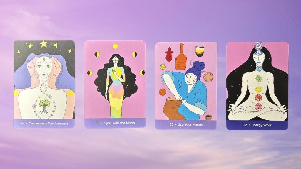 Cards from the Sacred Self-Care Oracle deck