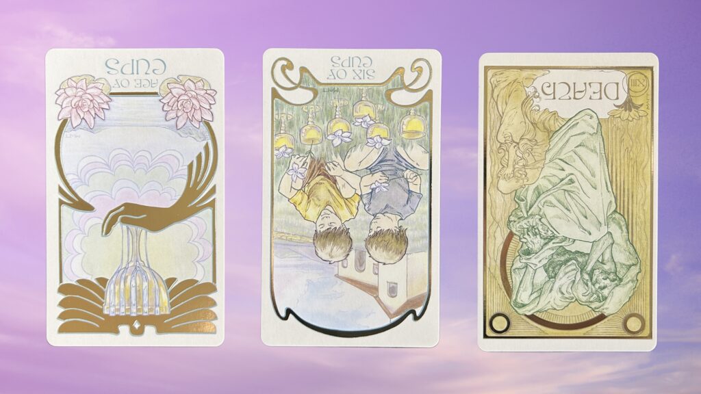 Cards from the Ethereal Visions Illuminated Tarot deck