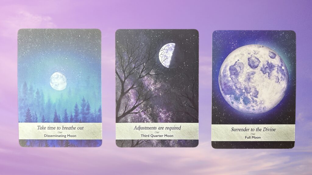 Cards from the Moonology Oracle deck